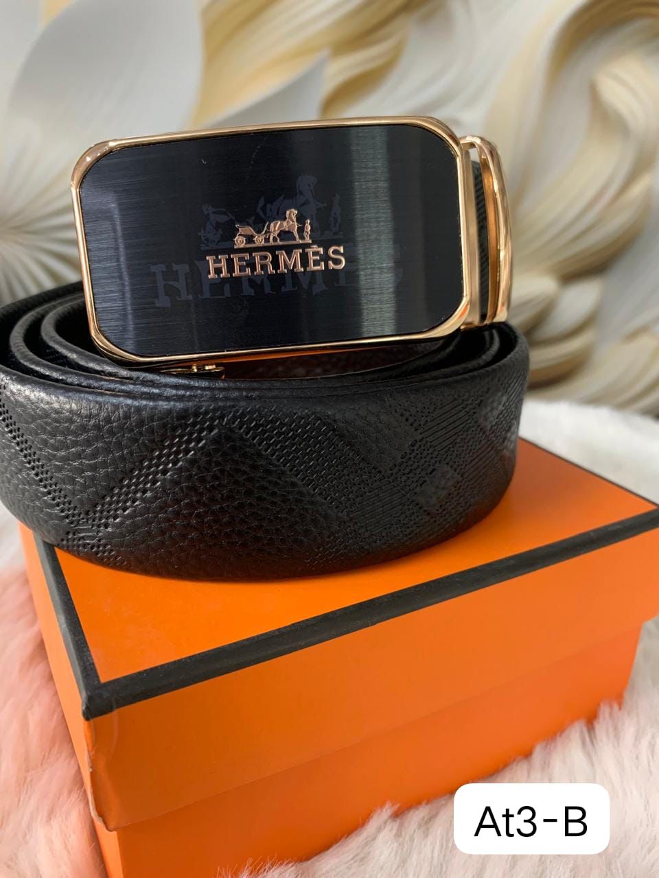 Her Auto Lock Belt – Premium Leather Designer Belt with Box