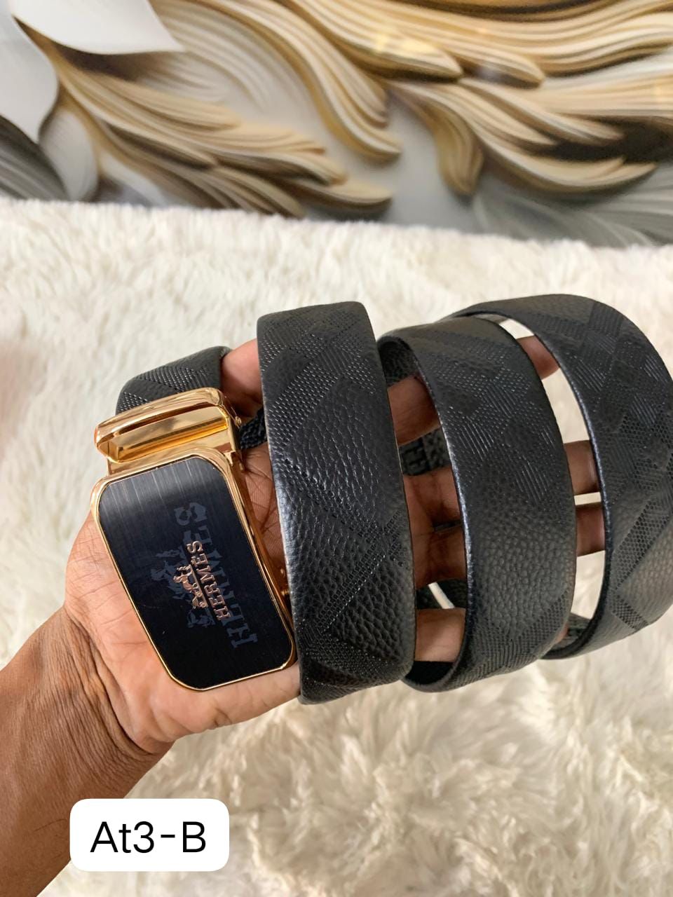 Her Auto Lock Belt – Premium Leather Designer Belt with Box