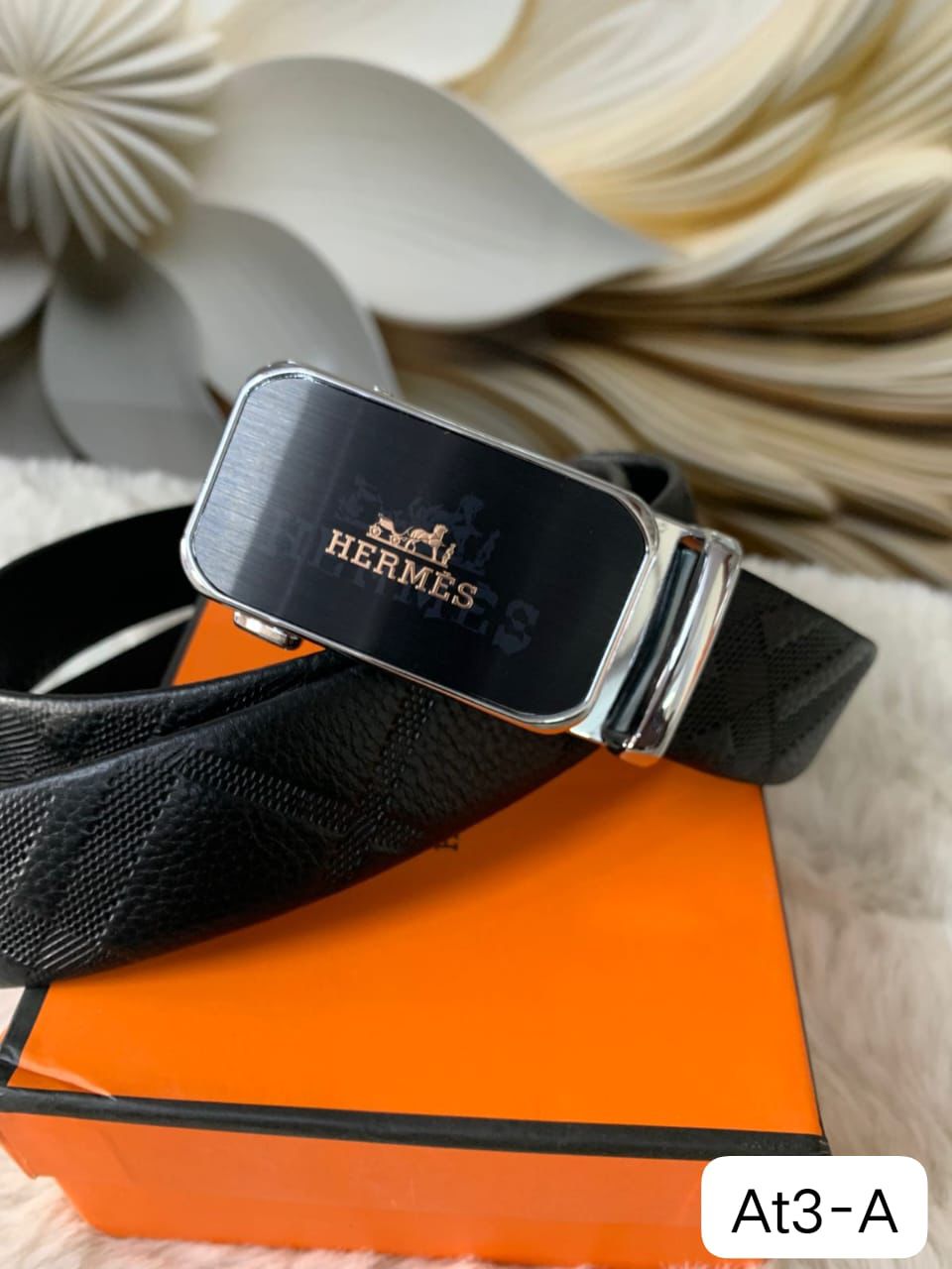 Her Auto Lock Belt – Premium Leather Designer Belt with Box