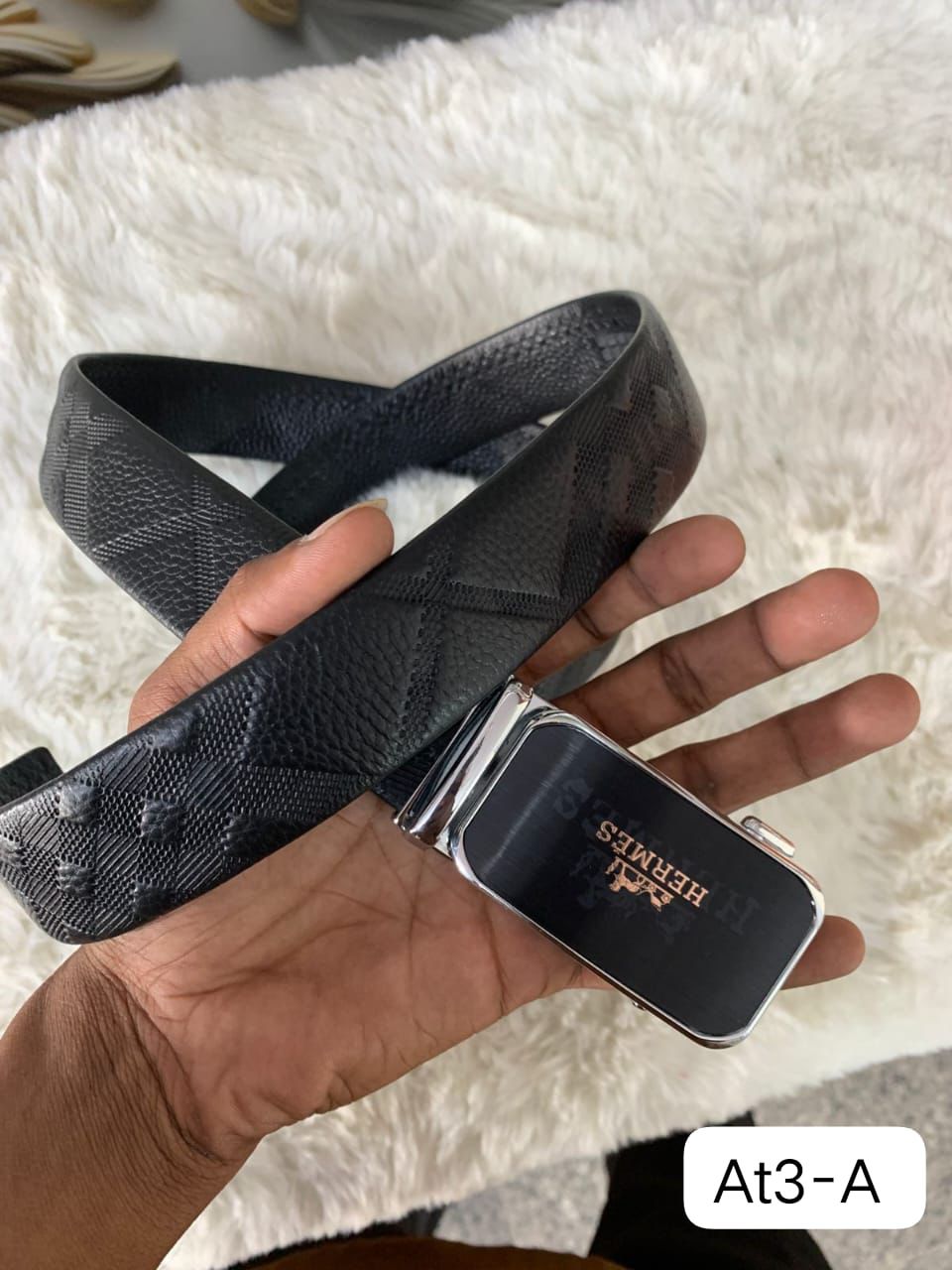Her Auto Lock Belt – Premium Leather Designer Belt with Box