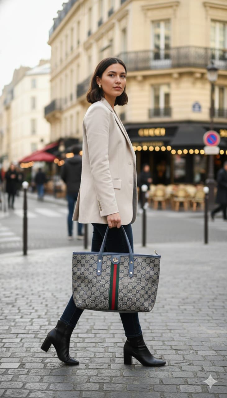 Guc Premium Tote Bag with Detachable Pouch