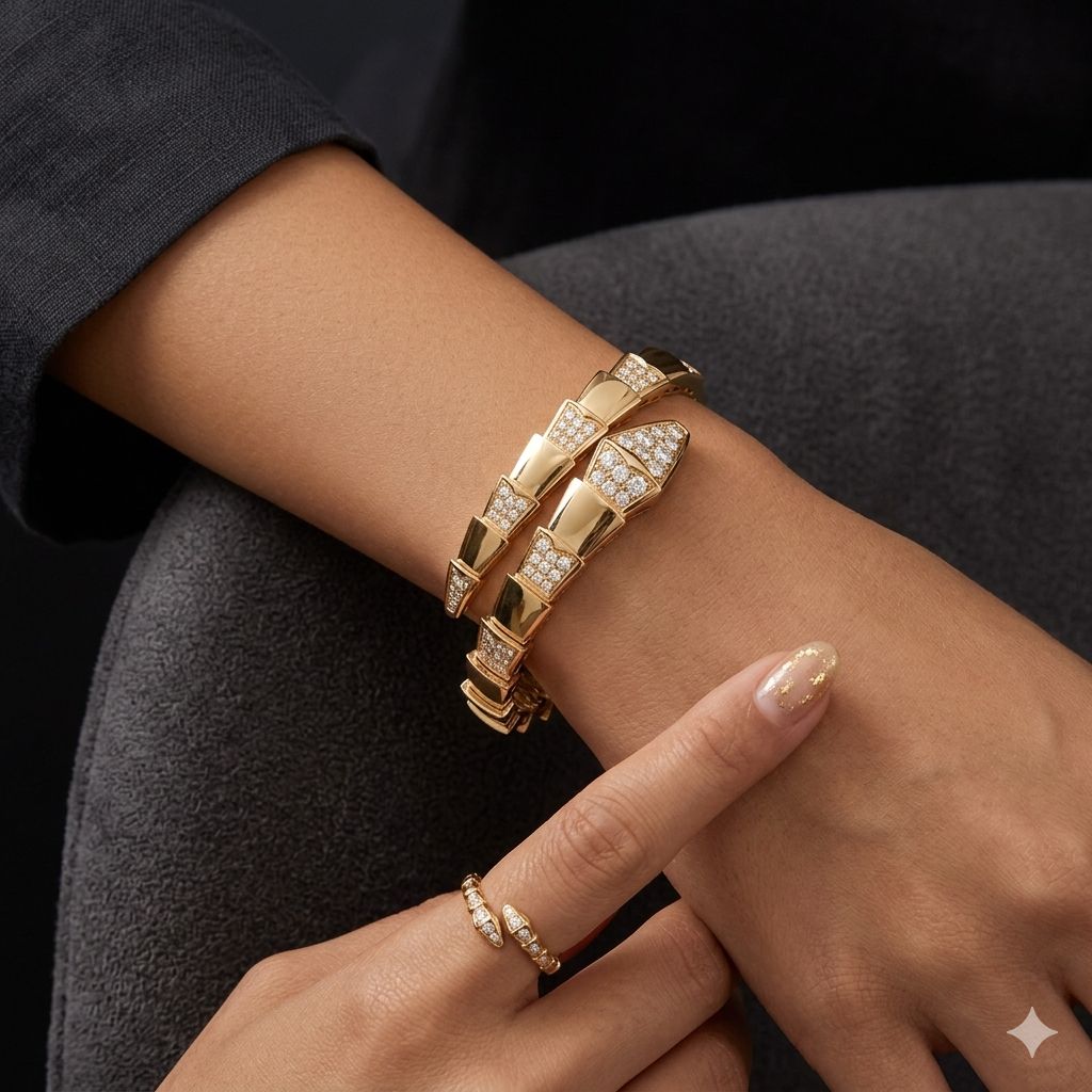 Bvl Gold Bracelet with Ring – Latest Luxury Jewellery Set