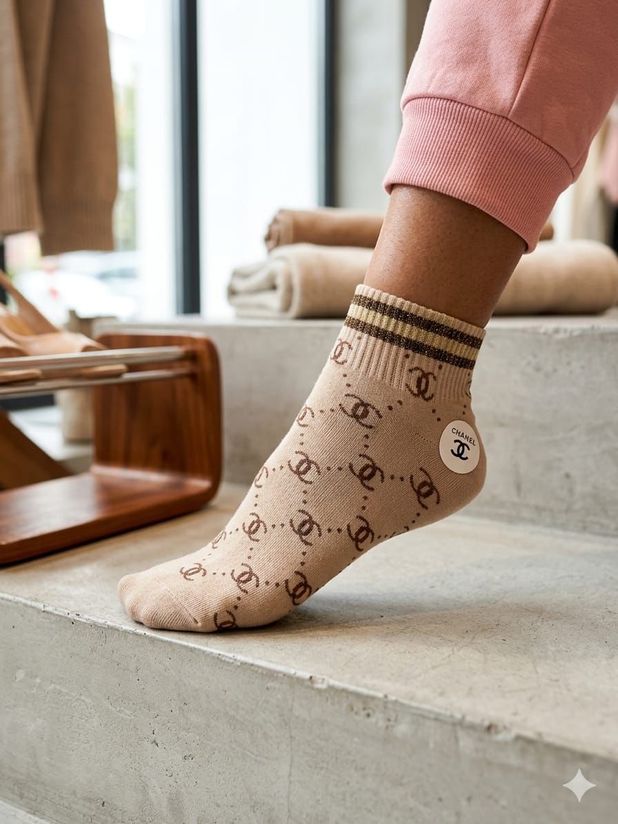 Chanel Inspired Ankle Socks – (Pack of 10)