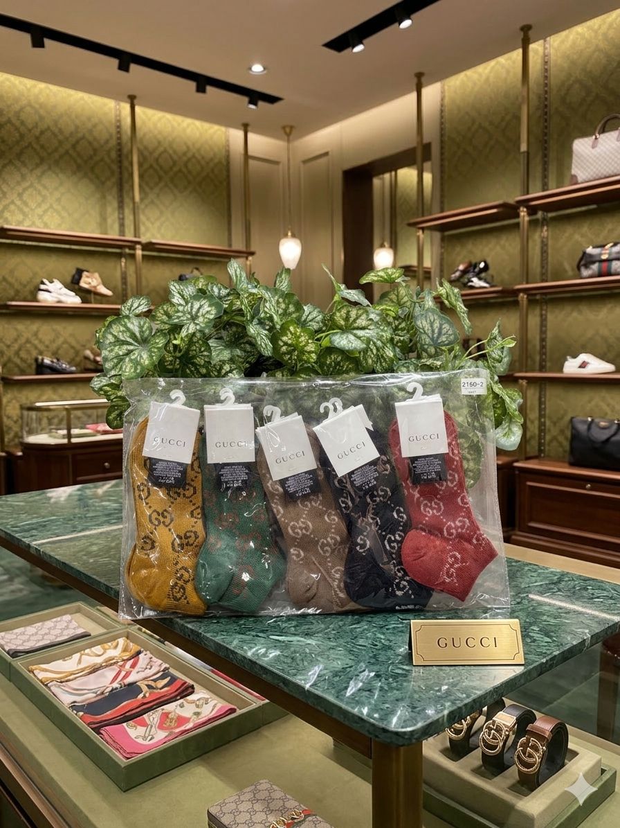 Gucci Inspired Ankle Socks –  (Set of 10 Pairs)