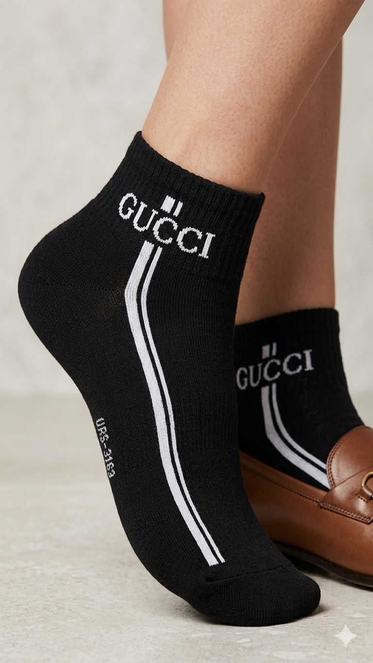 Gucci Inspired Ankle Socks –  (Set of 10 Pairs)
