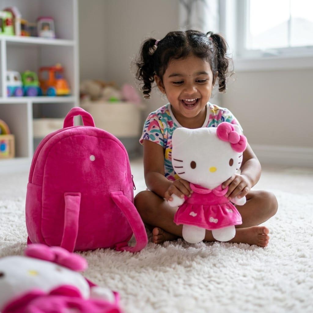 2 in 1 Hello Kitty plush toy and detachable  kids backpack