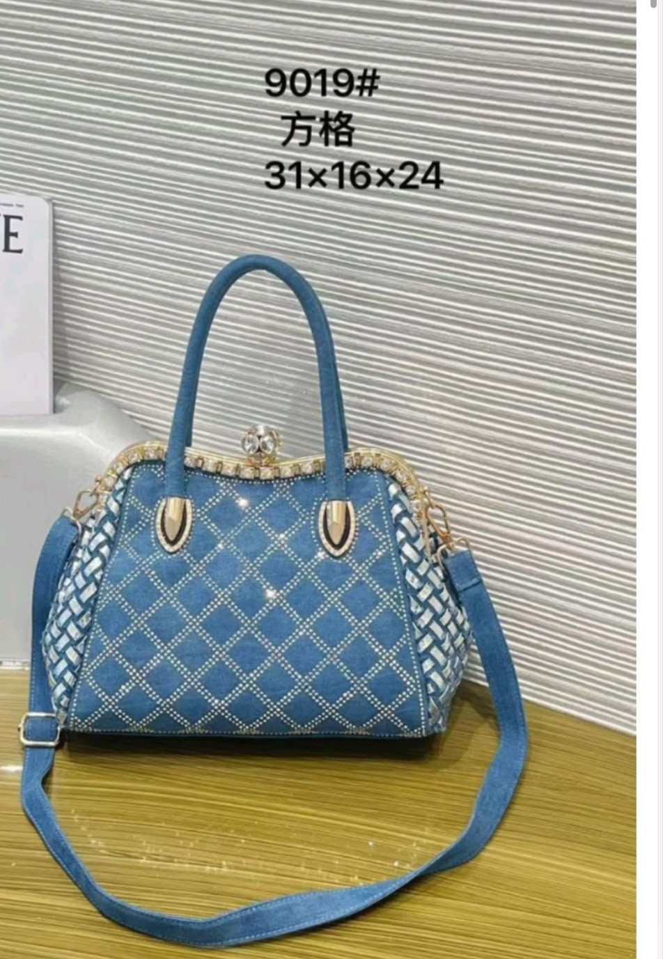 Denim Embellished Bag