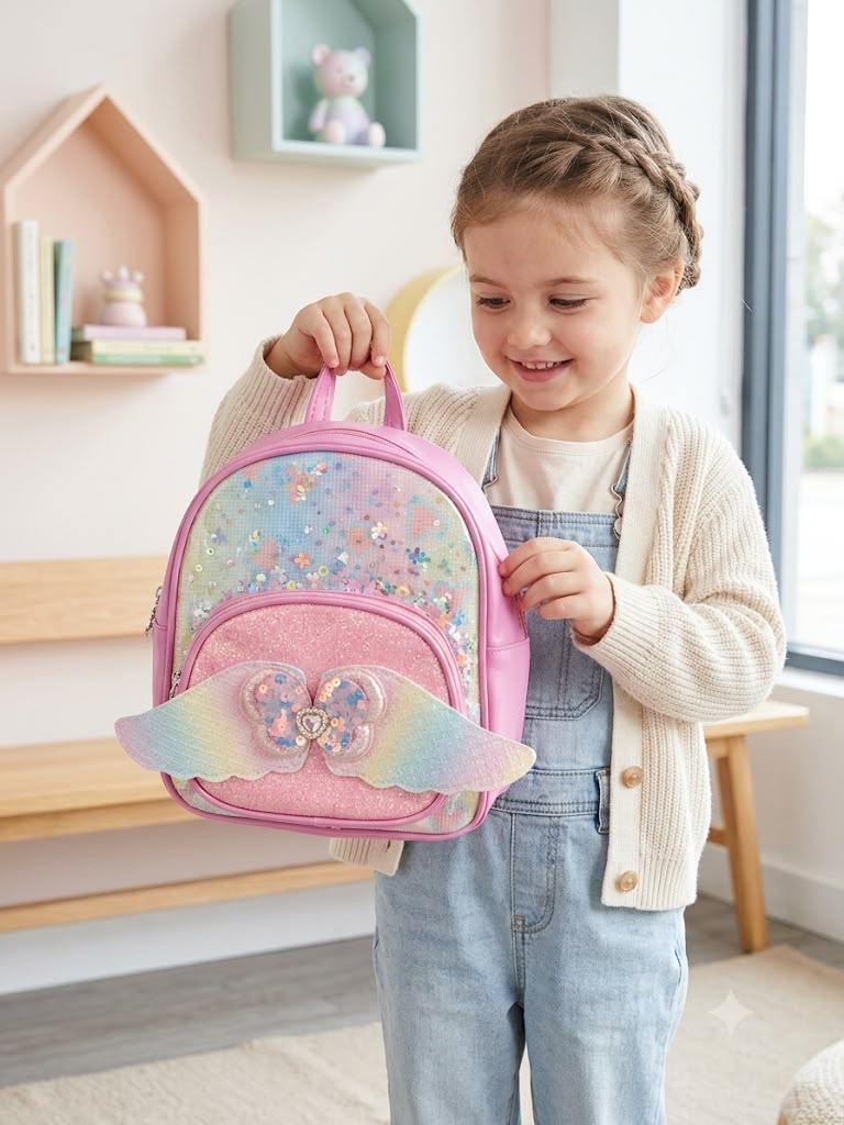 Angel wings sequin backpack for kids