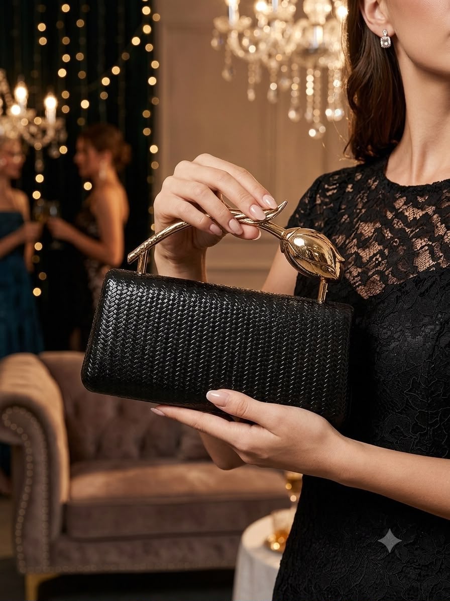 Premium lotus evening clutch for women
