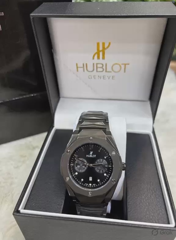 Load video: Hub Automatic Watch for Men – Premium Luxury Self-Winding Watch